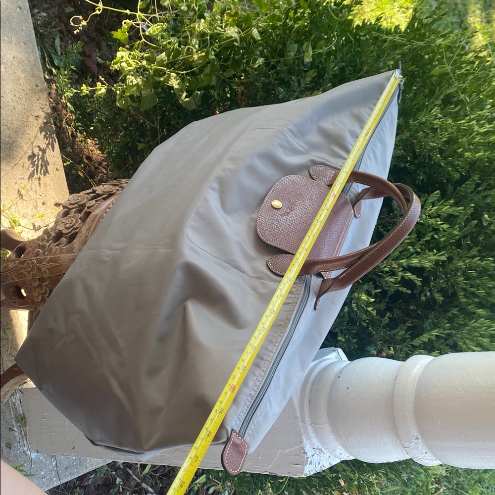 Longchamp Gray Tote with Brown Leather Trim - Picture 8 of 9